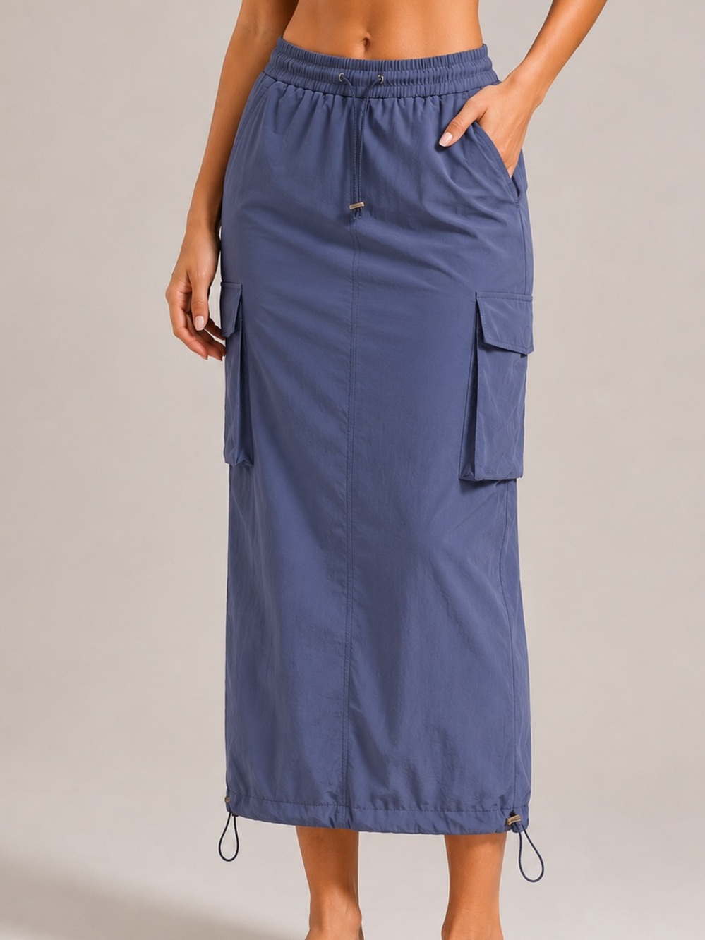 Oh Polly Cargo Maxi Skirt ‘Dusty Blue’ Size 4
